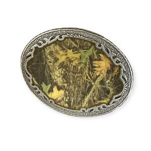 Legends West Camouflaged Trees Leaves Enamel 2006 USA Made Belt Buckle
